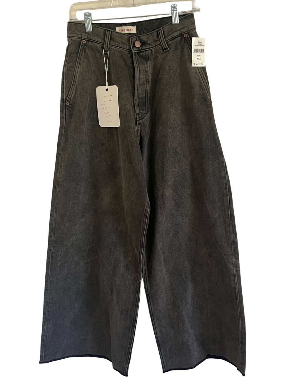 Tone Deaf Studios Baggy Unisex Overdyes Jeans in Grey NWT XXS / W24 x 29 Inseam